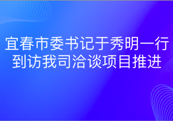 宜春市委书记于秀明一行到访我司洽谈项目推进