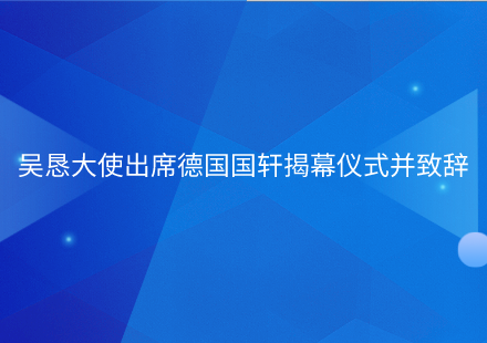 吴恳大使出席德国游艇会揭幕仪式并致辞